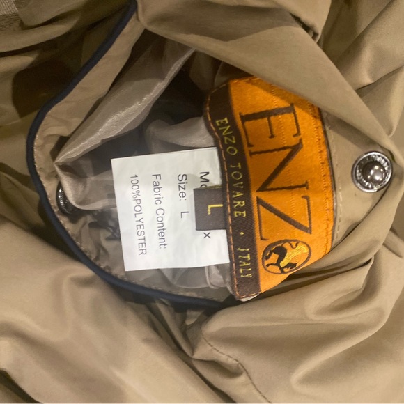 EUC! Men’s L Enzo Tovare Reversible Lightweight Jacket Windbreaker Brown Navy - Picture 4 of 6